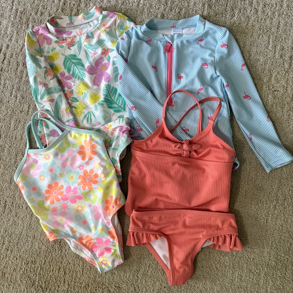 Lot of 4 2t girls swimsuits